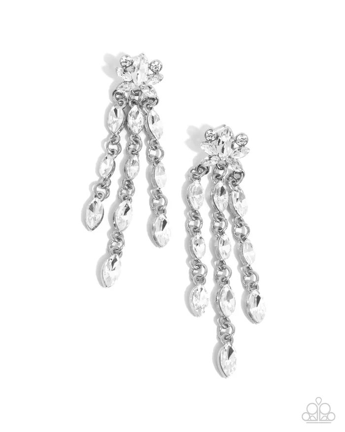 Paparazzi Accessories Earrings Lively Lure White Rhinestone Silver Post Earrings Paparazzi Paparazzi Accessories Earrings Lively Lure White Rhinestone Silver Post Earrings Paparazzi