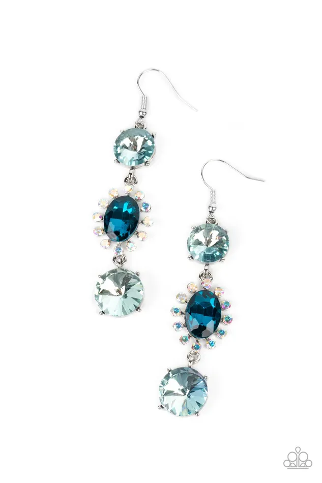 Paparazzi Accessories Earrings Magical Melodrama Blue Iridescent Gem Silver Earrings Paparazzi Paparazzi Accessories Earrings Magical Melodrama Blue Iridescent Gem Silver Earrings Paparazzi