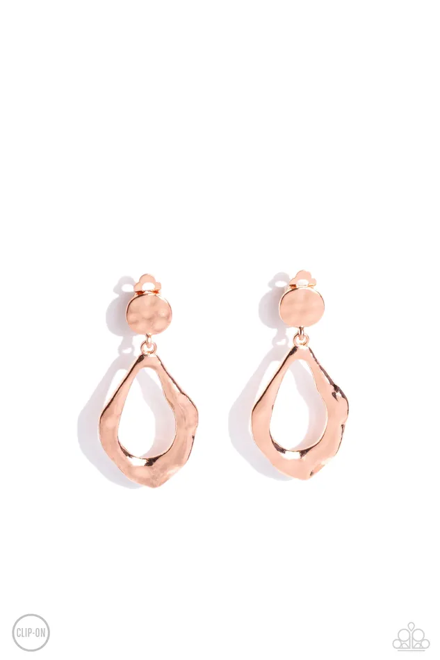Paparazzi Accessories Earrings Metallic Mezzanine Copper Disc ClipOn Earrings Paparazzi Paparazzi Accessories Earrings Metallic Mezzanine Copper Disc ClipOn Earrings Paparazzi