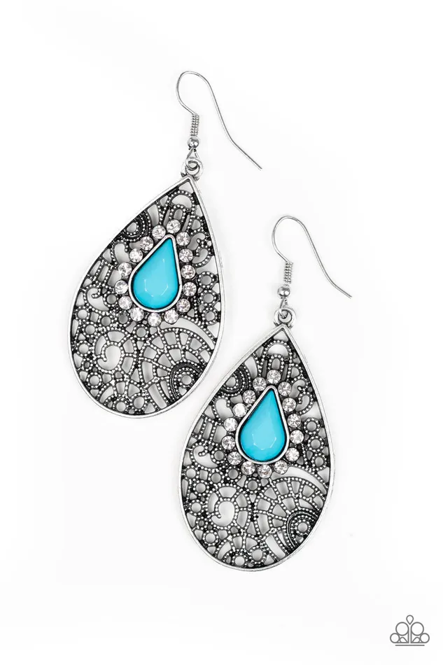 Paparazzi Accessories Earrings Modern Monte Carlo Paparazzi Blue Bead White Rhinestone Silver Teardrop Earrings Paparazzi Accessories Earrings Modern Monte Carlo Paparazzi Blue Bead White Rhinestone Silver Teardrop Earrings