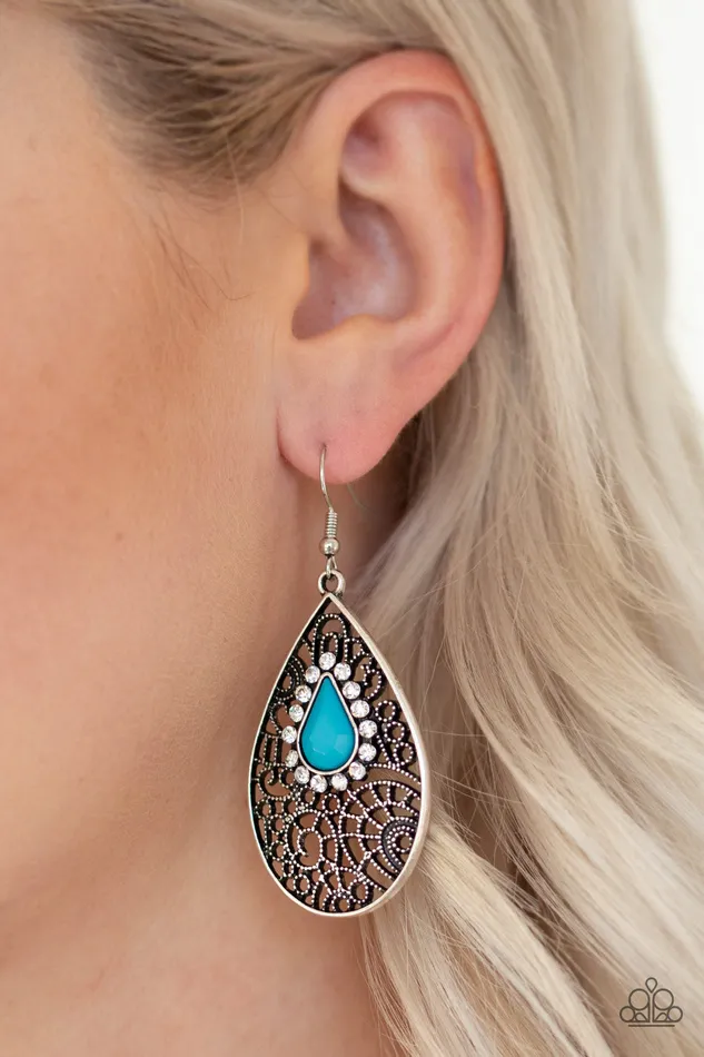 Paparazzi Accessories Earrings Modern Monte Carlo Paparazzi Blue Bead White Rhinestone Silver Teardrop Earrings Paparazzi Accessories Earrings Modern Monte Carlo Paparazzi Blue Bead White Rhinestone Silver Teardrop Earrings