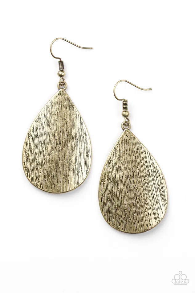 Paparazzi Accessories Earrings Paparazzi All Allure Brass Textured Teardrop Earrings Paparazzi Accessories Earrings Paparazzi All Allure Brass Textured Teardrop Earrings