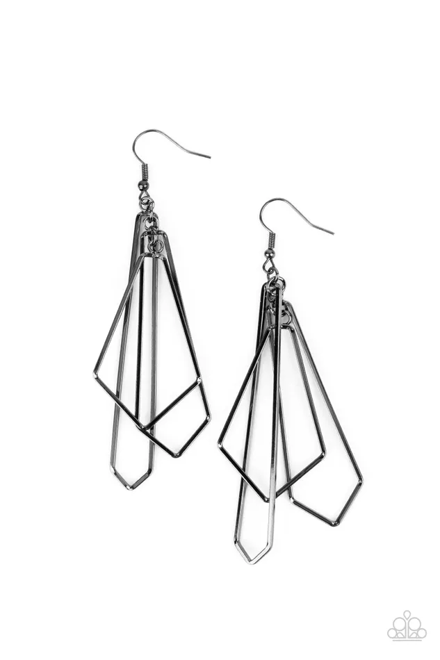Paparazzi Accessories Earrings Shape Shifting Shimmer Black Gunmetal Geometric Dangle Earrings Paparazzi Paparazzi Accessories Earrings Shape Shifting Shimmer Black Gunmetal Geometric Dangle Earrings Paparazzi