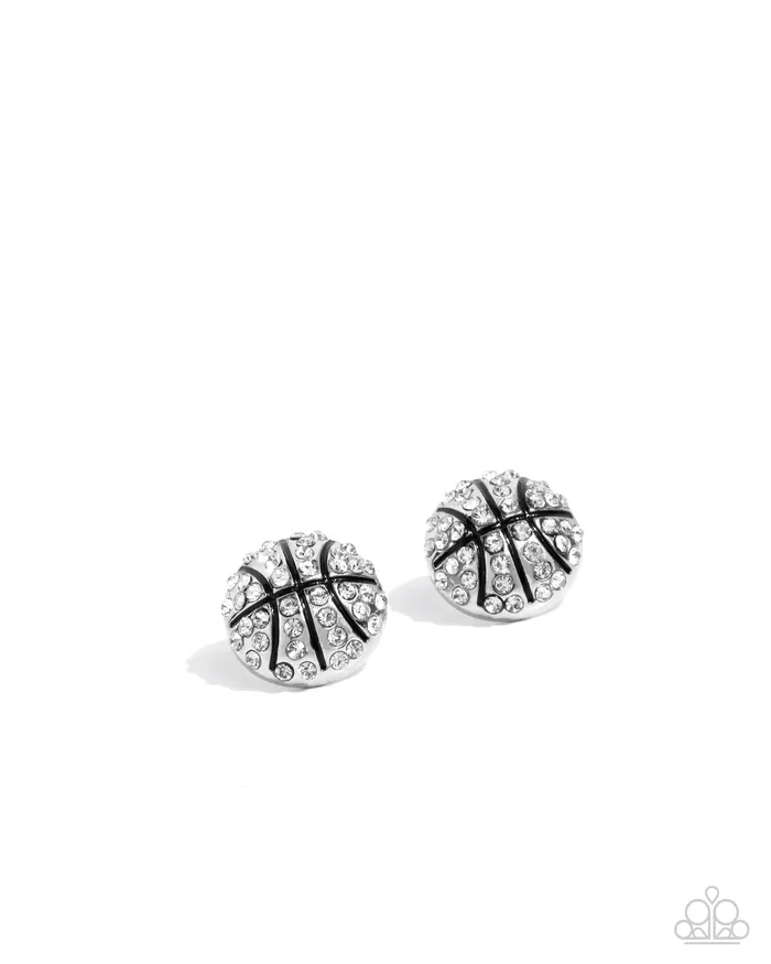 Paparazzi Accessories Earrings Shimmery Swish White Rhinestone Basketball Siver Sports Post Earrings Paparazzi Paparazzi Accessories Earrings Shimmery Swish White Rhinestone Basketball Siver Sports Post Earrings Paparazzi
