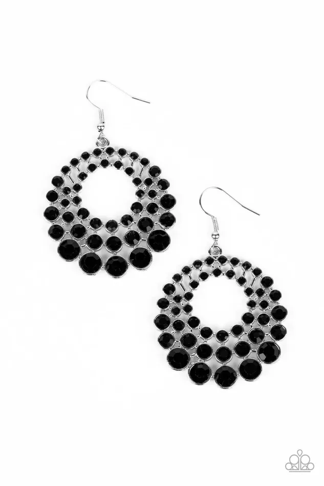 Paparazzi Accessories Earrings So SelfGLOWrious Black Rhinestone Silver Earrings Paparazzi Paparazzi Accessories Earrings So SelfGLOWrious Black Rhinestone Silver Earrings Paparazzi