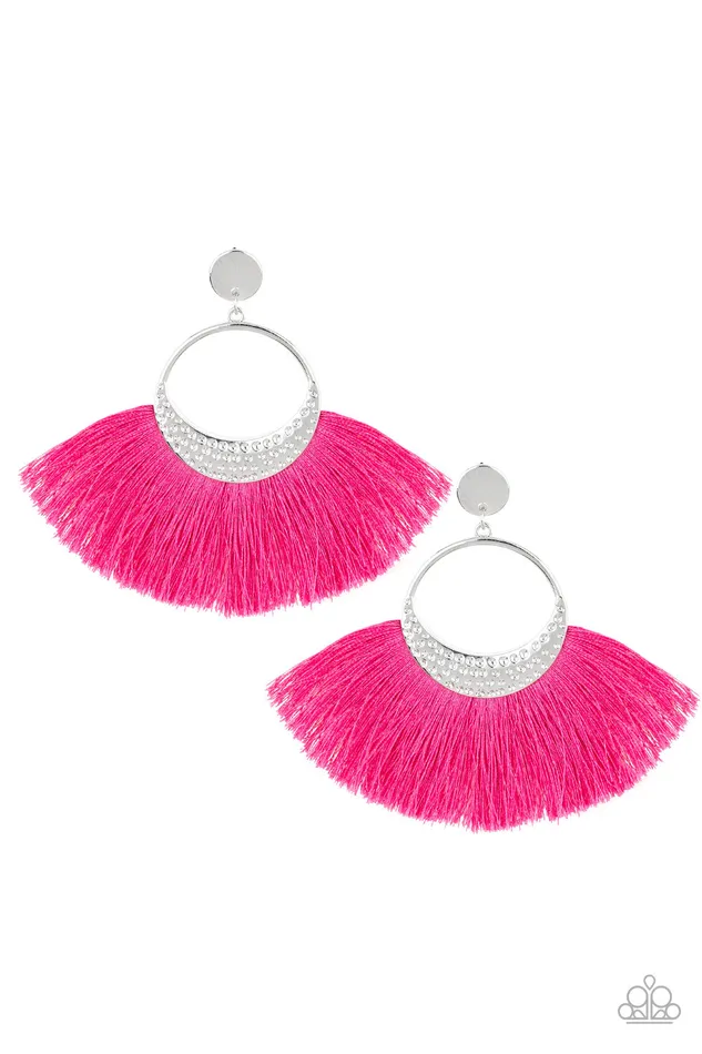 Paparazzi Accessories Earrings Spartan Spirit Paparazzi Pink Fringe Silver Hammered Hoop Earrings Paparazzi Accessories Earrings Spartan Spirit Paparazzi Pink Fringe Silver Hammered Hoop Earrings