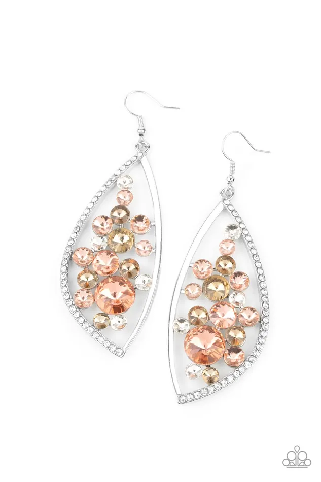 Paparazzi Accessories Earrings Sweetly Effervescent Multi Peach White Golden Silver Earrings Paparazzi Paparazzi Accessories Earrings Sweetly Effervescent Multi Peach White Golden Silver Earrings Paparazzi