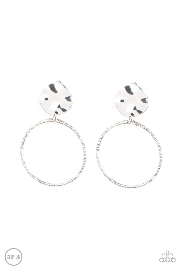 Paparazzi Accessories Earrings Undeniably Urban Silver Hammered Disc Circle ClipOn Earrings Paparazzi Paparazzi Accessories Earrings Undeniably Urban Silver Hammered Disc Circle ClipOn Earrings Paparazzi