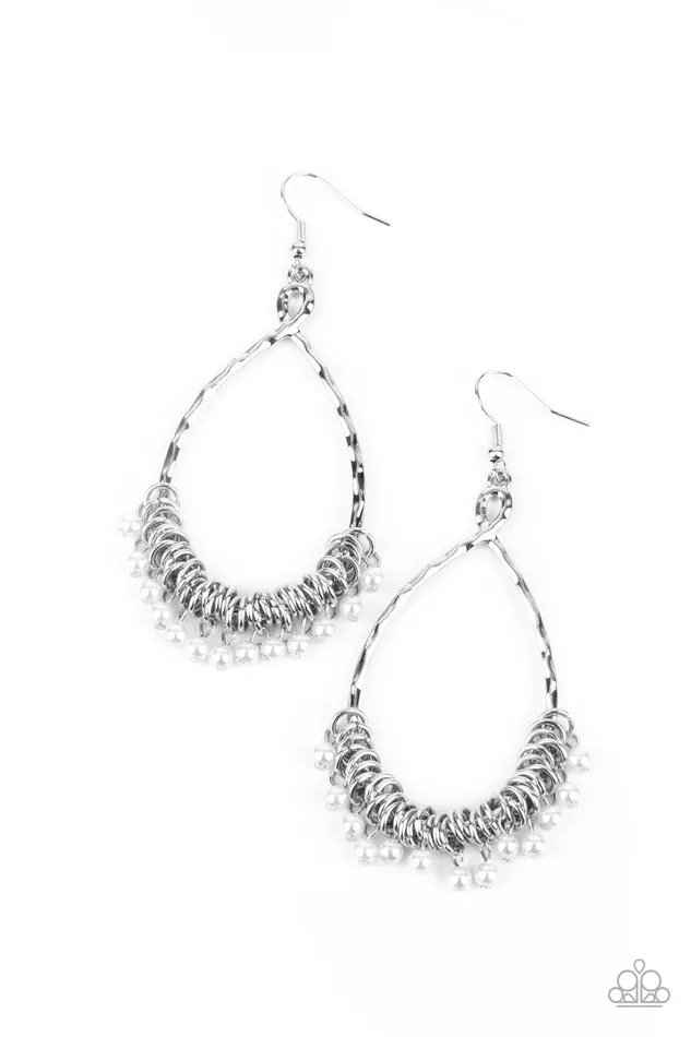 Paparazzi Accessories Earrings Wishing Well Wonder White Pearl Silver Teardrop Earrings Paparazzi Paparazzi Accessories Earrings Wishing Well Wonder White Pearl Silver Teardrop Earrings Paparazzi
