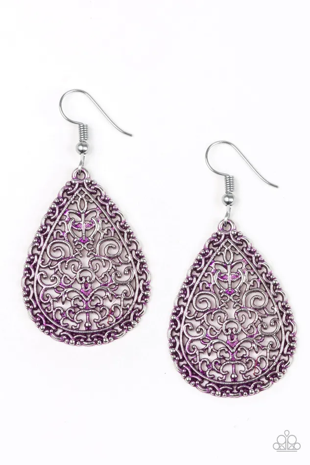Paparazzi Accessories Indie Idol Purple Filigree Silver Earrings Paparazzi Earrings Paparazzi Accessories Indie Idol Purple Filigree Silver Earrings Paparazzi Earrings