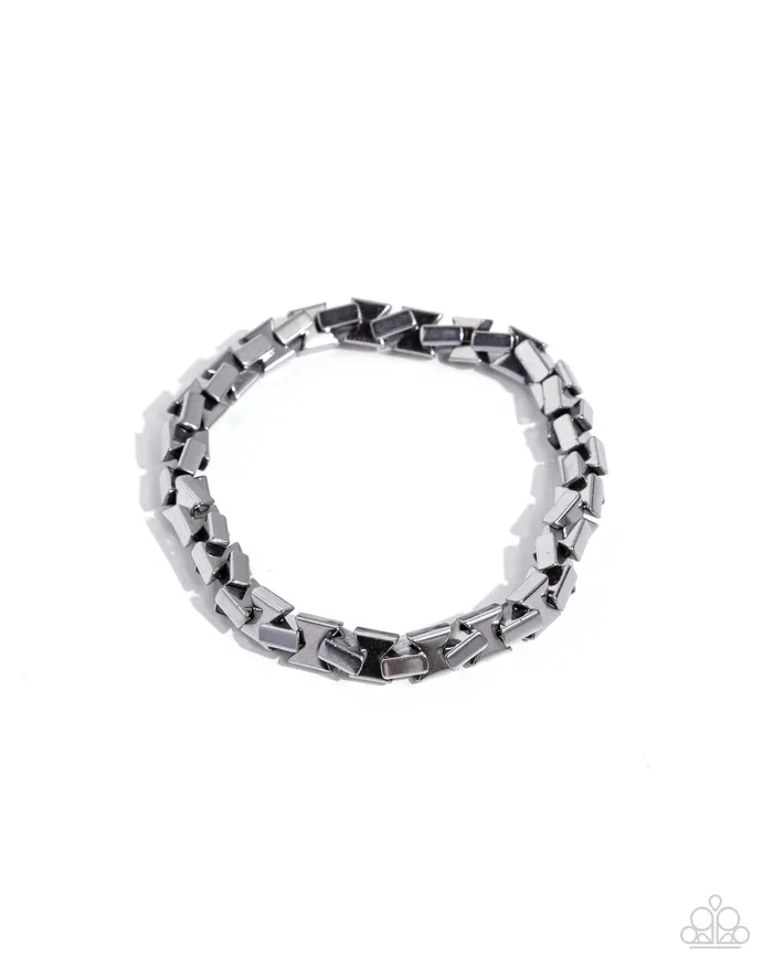 Paparazzi Accessories Interlocked Ideal Silver Urban Stretchy Bracelet Paparazzi Bracelets Paparazzi Accessories Interlocked Ideal Silver Urban Stretchy Bracelet Paparazzi Bracelets