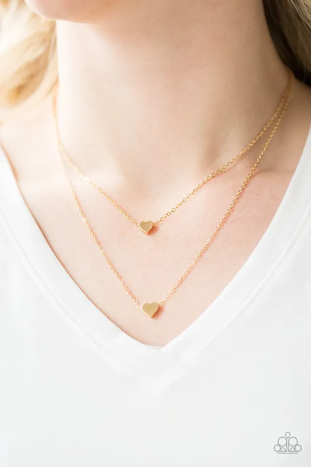 Paparazzi Accessories Little Valentine Paparazzi Gold Heart Layered Short Necklace Necklaces Paparazzi Accessories Little Valentine Paparazzi Gold Heart Layered Short Necklace Necklaces