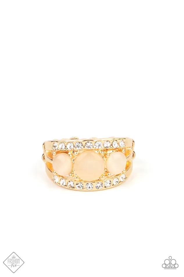 Paparazzi Accessories Majestically Mythic Gold Cats Eye White Rhinestone Ring June 2021 Fashion Fix Paparazzi Rings Paparazzi Accessories Majestically Mythic Gold Cats Eye White Rhinestone Ring June 2021 Fashion Fix Paparazzi Rings