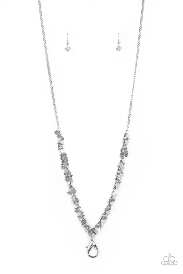 Paparazzi Accessories Necklaces Be Heard Silver Hammered Lanyard Necklace