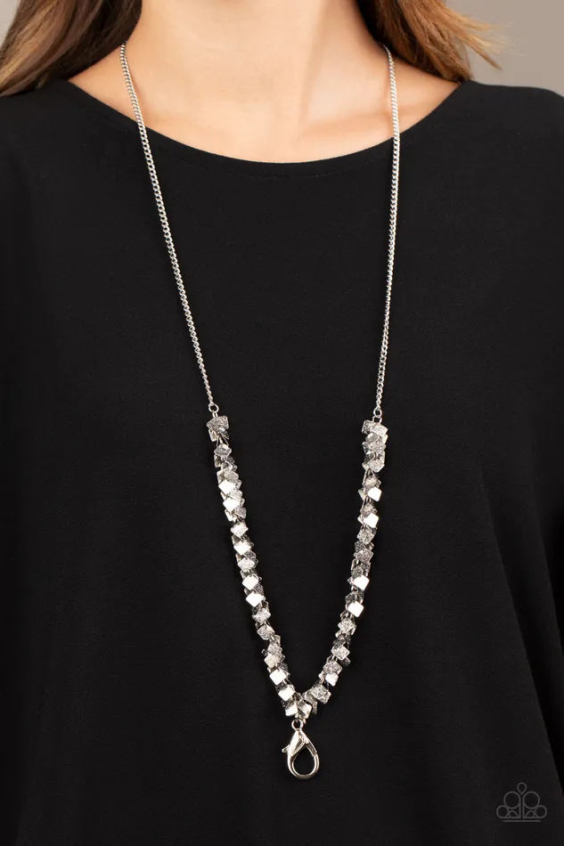 Paparazzi Accessories Necklaces Be Heard Silver Hammered Lanyard Necklace