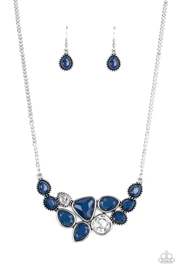 Paparazzi Accessories Necklaces Breathtaking Brilliance Blue Bead Silver Frame Necklace Paparazzi Paparazzi Accessories Necklaces Breathtaking Brilliance Blue Bead Silver Frame Necklace Paparazzi