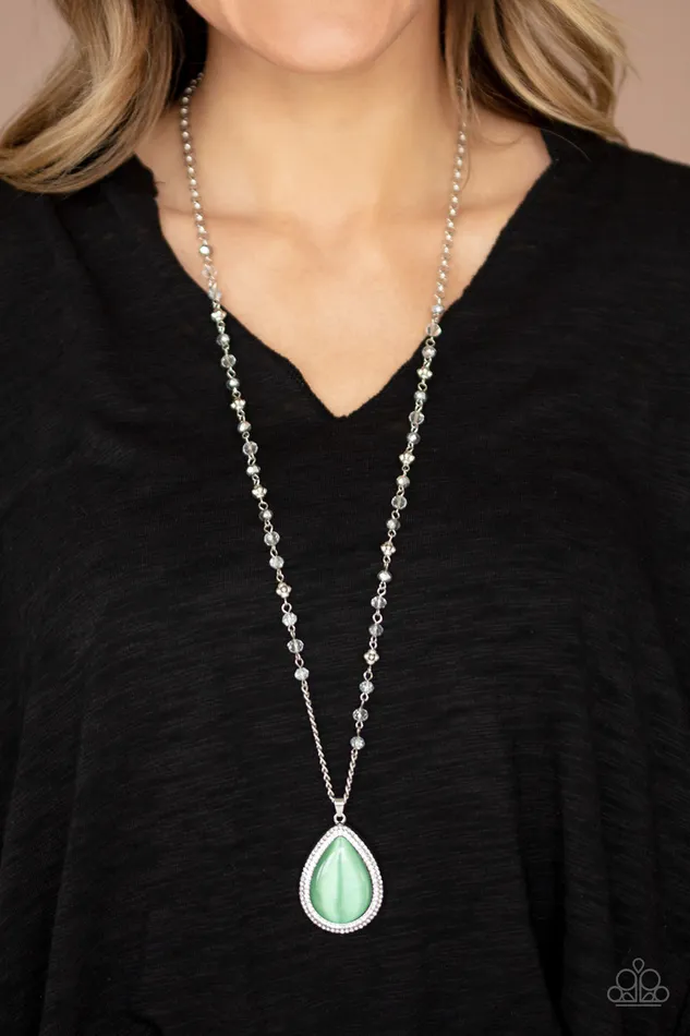 Paparazzi Accessories Necklaces Fashion Flaunt Paparazzi Green Moonstone Teardrop Silver Pendant Necklace Life of the Party July 2020 Exclusive Paparazzi Accessories Necklaces Fashion Flaunt Paparazzi Green Moonstone Teardrop Silver Pendant Necklace Life of the Party July 2020 Exclusive
