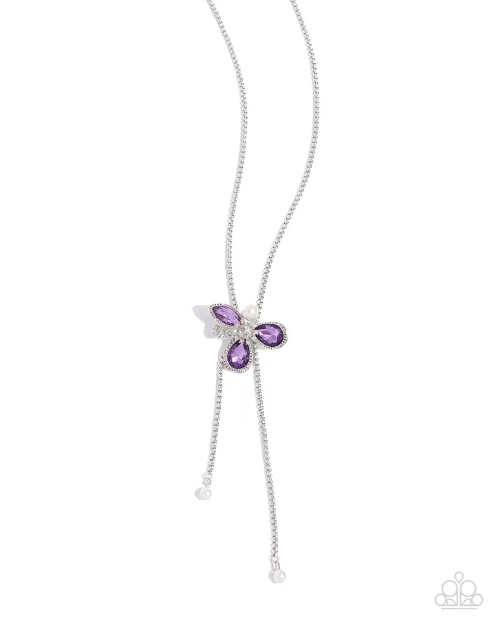 Paparazzi Accessories Necklaces FLORAL Values Purple Gem Silver Slide Short Necklace Paparazzi Paparazzi Accessories Necklaces FLORAL Values Purple Gem Silver Slide Short Necklace Paparazzi