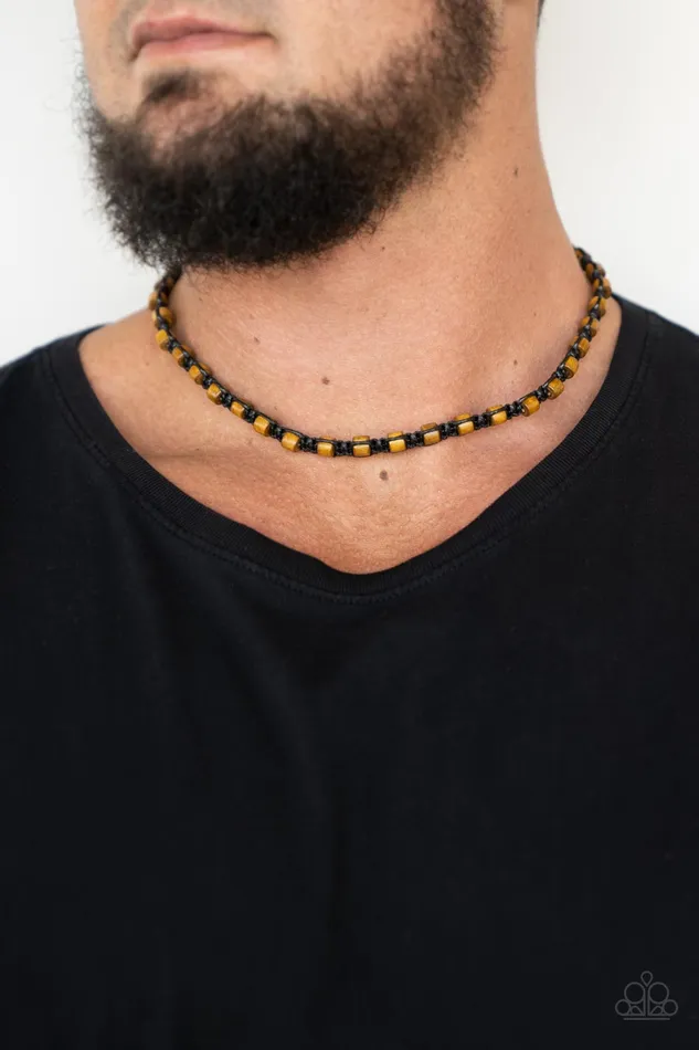 Paparazzi Accessories Necklaces Highland Hustler Multi Brown Wooden Bead Black Cord Urban Necklace Paparazzi