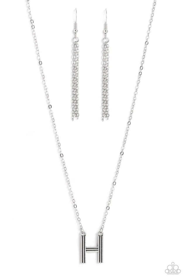 Paparazzi Accessories Necklaces Leave Your Initials Silver H Letter Short Necklace Paparazzi Paparazzi Accessories Necklaces Leave Your Initials Silver H Letter Short Necklace Paparazzi