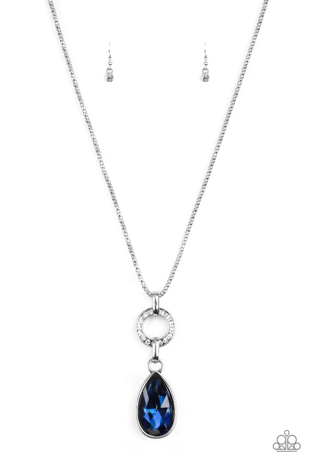 Paparazzi Accessories Necklaces Lookin Like a Million Paparazzi Blue Gem White Rhinestone Pendant Necklace Paparazzi Accessories Necklaces Lookin Like a Million Paparazzi Blue Gem White Rhinestone Pendant Necklace