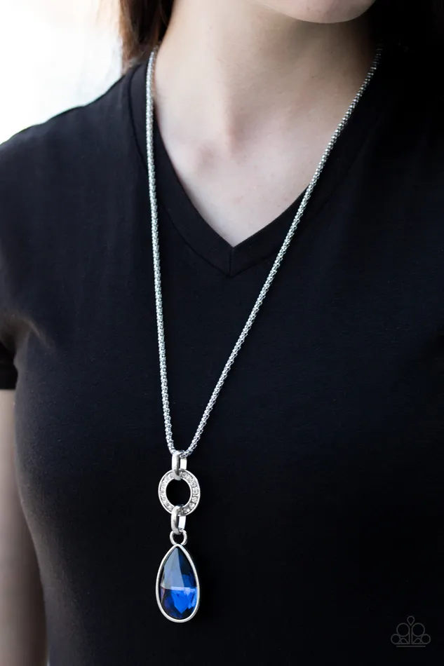 Paparazzi Accessories Necklaces Lookin Like a Million Paparazzi Blue Gem White Rhinestone Pendant Necklace Paparazzi Accessories Necklaces Lookin Like a Million Paparazzi Blue Gem White Rhinestone Pendant Necklace