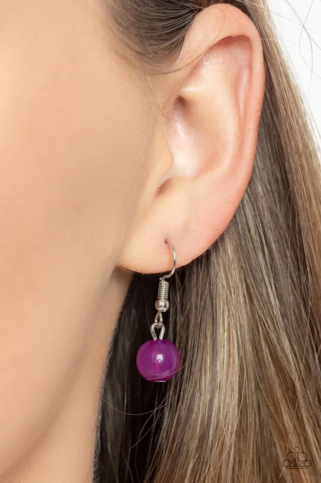 Paparazzi Accessories Necklaces Mere Magic Purple Iridescent and Silver Bead Layered Necklace Paparazzi