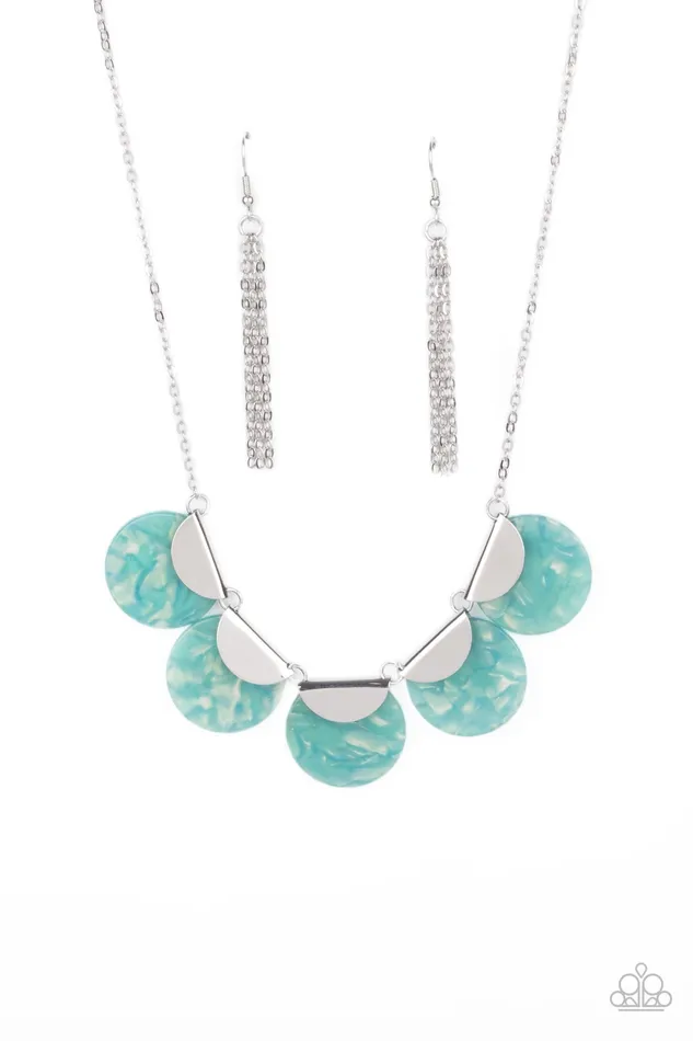 Paparazzi Accessories Necklaces Mermaid Oasis Blue Iridescent Acrylic Disc Necklace Paparazzi Paparazzi Accessories Necklaces Mermaid Oasis Blue Iridescent Acrylic Disc Necklace Paparazzi