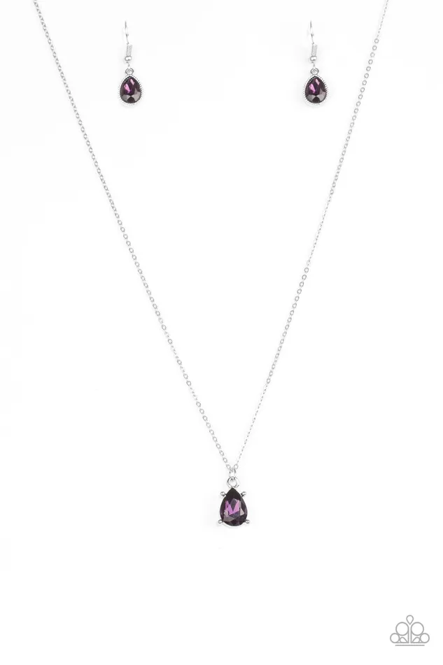 Paparazzi Accessories Necklaces Paparazzi Classy Classicist Purple Teardrop Gem Silver Necklace Paparazzi Accessories Necklaces Paparazzi Classy Classicist Purple Teardrop Gem Silver Necklace