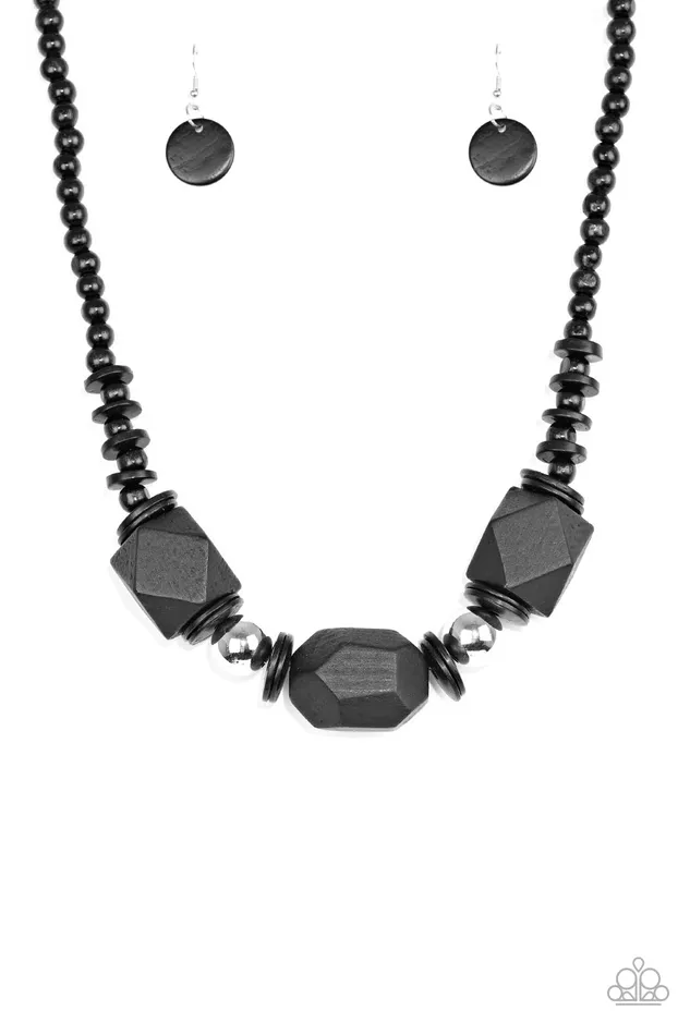 Paparazzi Accessories Necklaces Paparazzi Costa Maya Majesty Black Chunky Wood Bead Necklace Paparazzi Accessories Necklaces Paparazzi Costa Maya Majesty Black Chunky Wood Bead Necklace