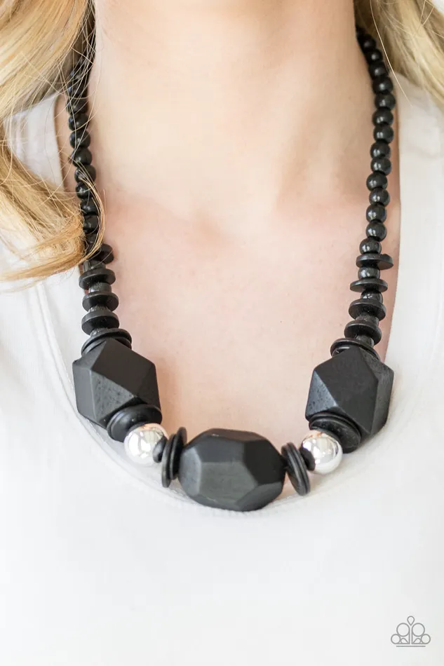 Paparazzi Accessories Necklaces Paparazzi Costa Maya Majesty Black Chunky Wood Bead Necklace Paparazzi Accessories Necklaces Paparazzi Costa Maya Majesty Black Chunky Wood Bead Necklace