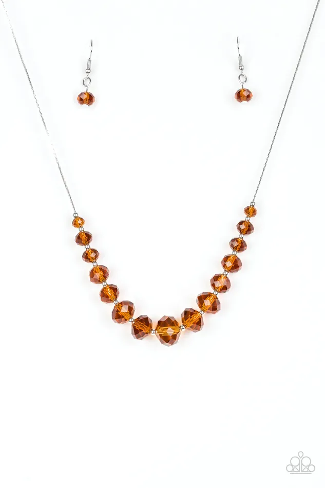 Paparazzi Accessories Necklaces Paparazzi Crystal Carriages Brown Crystal Bead Silver Necklace Paparazzi Accessories Necklaces Paparazzi Crystal Carriages Brown Crystal Bead Silver Necklace