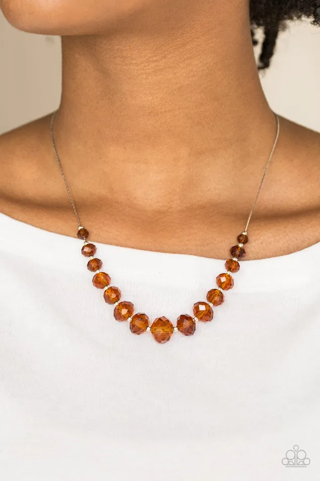 Paparazzi Accessories Necklaces Paparazzi Crystal Carriages Brown Crystal Bead Silver Necklace Paparazzi Accessories Necklaces Paparazzi Crystal Carriages Brown Crystal Bead Silver Necklace