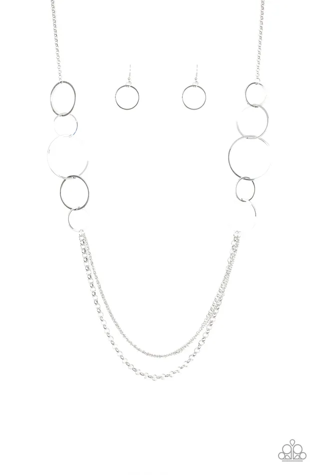 Paparazzi Accessories Necklaces Ring In The Radiance Silver Circle Layered Necklace Paparazzi Paparazzi Accessories Necklaces Ring In The Radiance Silver Circle Layered Necklace Paparazzi