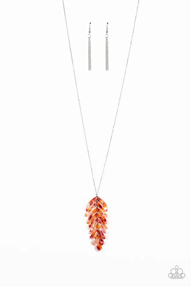 Paparazzi Accessories Necklaces She QUILL Be Loved Paparazzi Multi Red and Orange Acrylic Shelllike Silver Pendant Necklace Paparazzi Accessories Necklaces She QUILL Be Loved Paparazzi Multi Red and Orange Acrylic Shelllike Silver Pendant Necklace