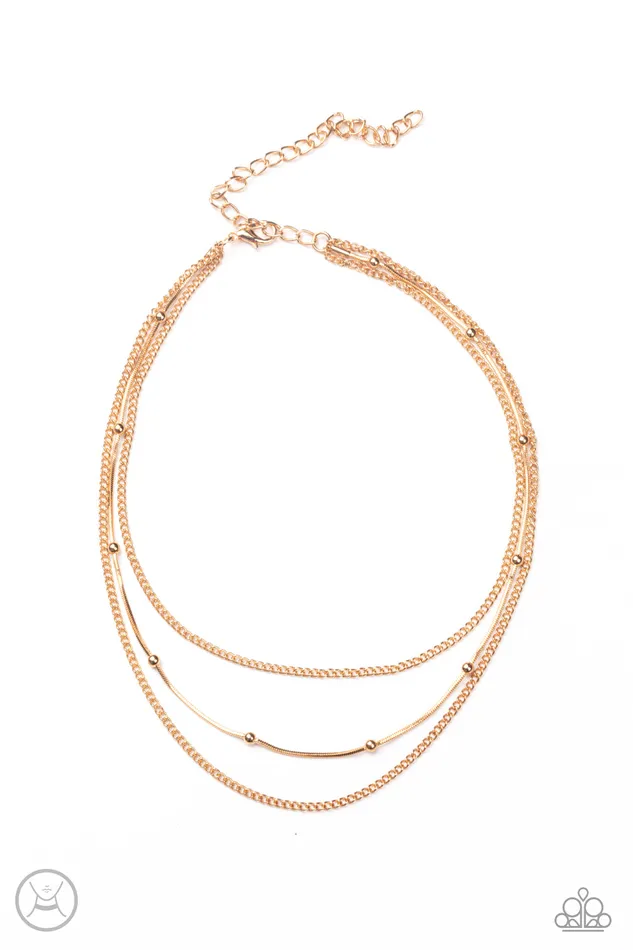 Paparazzi Accessories Necklaces Subtly Stunning Gold Snake Chain Layered Choker Necklace Paparazzi Paparazzi Accessories Necklaces Subtly Stunning Gold Snake Chain Layered Choker Necklace Paparazzi