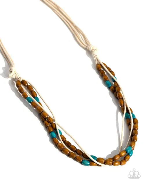 Paparazzi Accessories Necklaces Summer Odyssey Blue Brown Wooden Bead Cord Necklace Paparazzi Paparazzi Accessories Necklaces Summer Odyssey Blue Brown Wooden Bead Cord Necklace Paparazzi