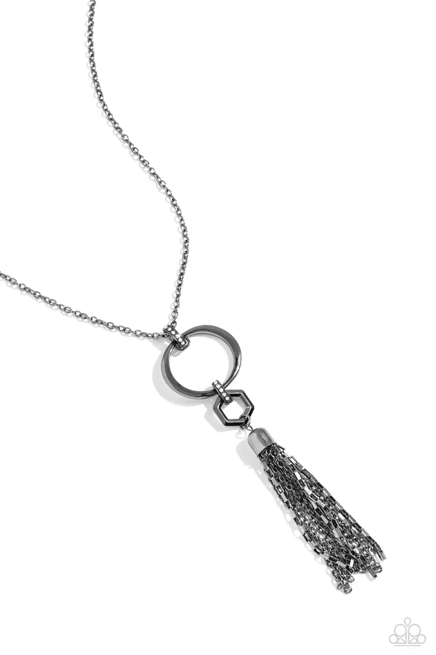 Paparazzi Accessories Necklaces Tassel Tune Black Gunmetal Long Necklace Paparazzi Paparazzi Accessories Necklaces Tassel Tune Black Gunmetal Long Necklace Paparazzi