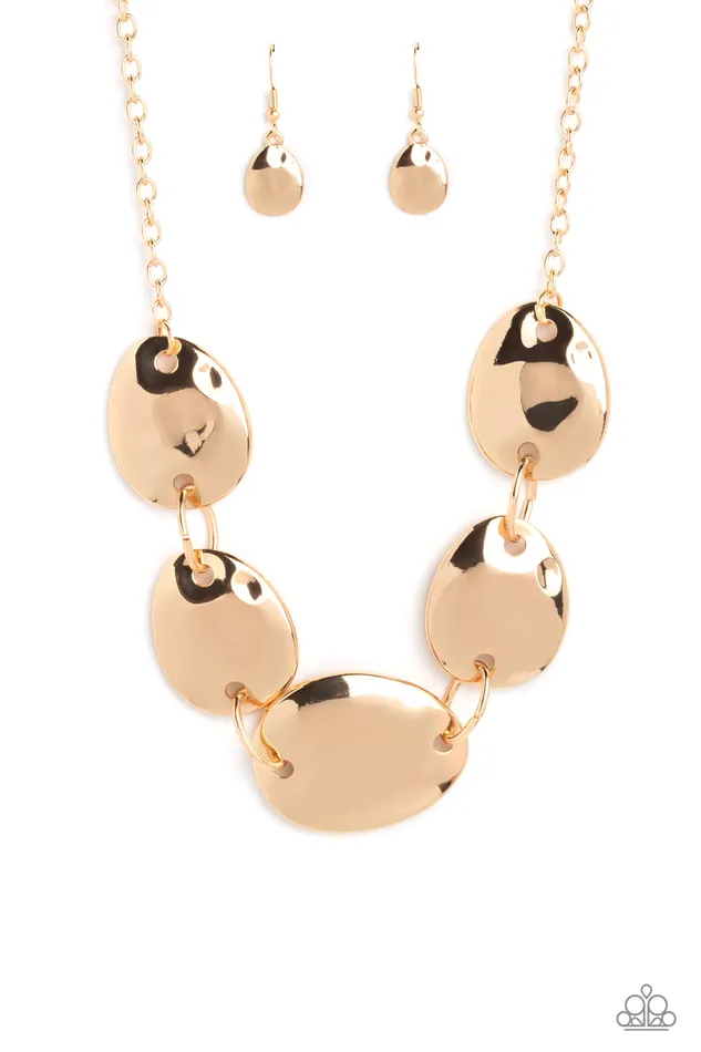 Paparazzi Accessories Necklaces That RING You Do Gold Plate Short Necklace Paparazzi Paparazzi Accessories Necklaces That RING You Do Gold Plate Short Necklace Paparazzi