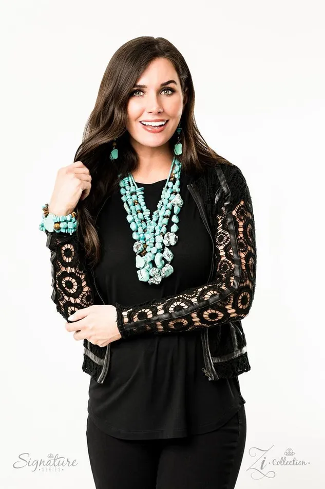 Paparazzi Accessories Necklaces The Monica Paparazzi Zi Collection 2019 Turquoise and Brown Tigers Eye Stone Bead Necklace