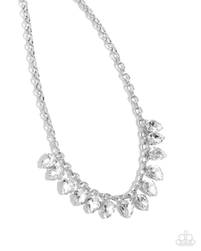 Paparazzi Accessories Necklaces Vicious Vibrancy White Gem Silver Short Necklace Paparazzi Paparazzi Accessories Necklaces Vicious Vibrancy White Gem Silver Short Necklace Paparazzi