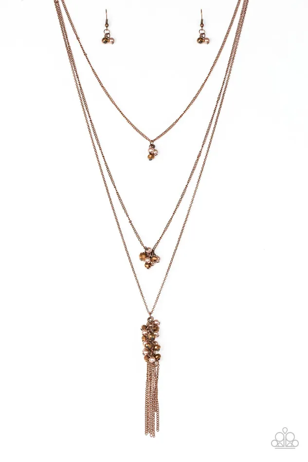 Paparazzi Accessories Paparazzi Crystal Cruiser Copper Bead Cluster Layered Necklace Necklaces Paparazzi Accessories Paparazzi Crystal Cruiser Copper Bead Cluster Layered Necklace Necklaces