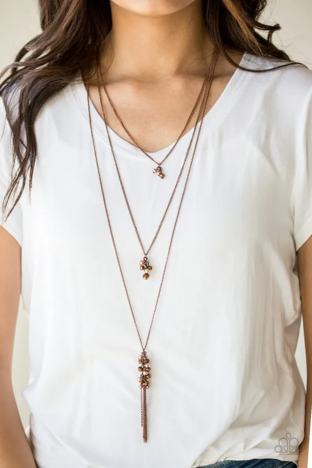 Paparazzi Accessories Paparazzi Crystal Cruiser Copper Bead Cluster Layered Necklace Necklaces