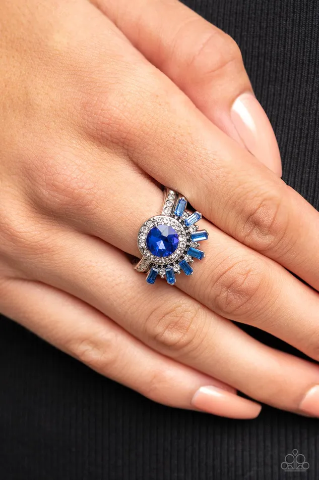 Paparazzi Accessories Ravishing Radiance Blue Rhinestone Silver Ring Paparazzi Rings