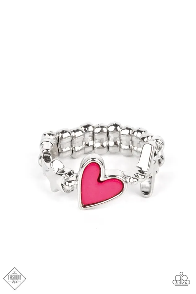 Paparazzi Accessories Rings Contemporary Charm Pink Heart Silver Ring Paparazzi Fashion Fix September 2022 Paparazzi Accessories Rings Contemporary Charm Pink Heart Silver Ring Paparazzi Fashion Fix September 2022