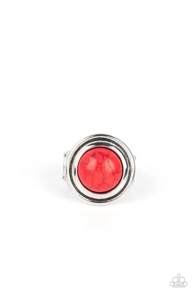 Paparazzi Accessories Rings Drive You Wild Red Stone Silver Ring Paparazzi
