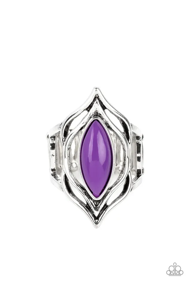Paparazzi Accessories Rings Fearless Fluorescence Purple Bead Silver Ring Paparazzi Paparazzi Accessories Rings Fearless Fluorescence Purple Bead Silver Ring Paparazzi