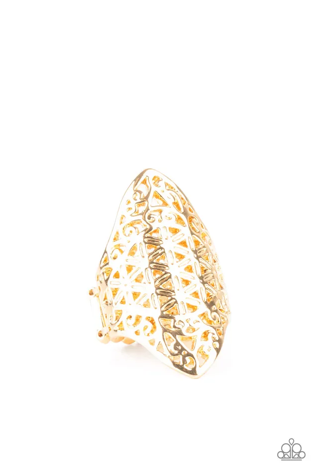 Paparazzi Accessories Rings FRILL Ride Gold Floral Filigree Ring