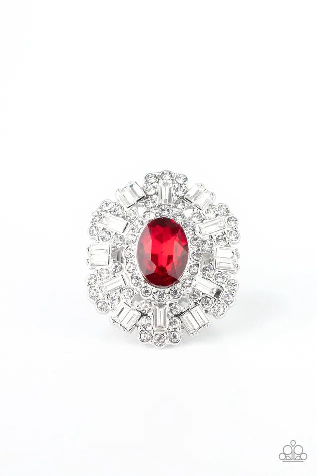 Paparazzi Accessories Rings Iceberg Ahead Red and White Rhinestone Silver Ring Paparazzi Paparazzi Accessories Rings Iceberg Ahead Red and White Rhinestone Silver Ring Paparazzi