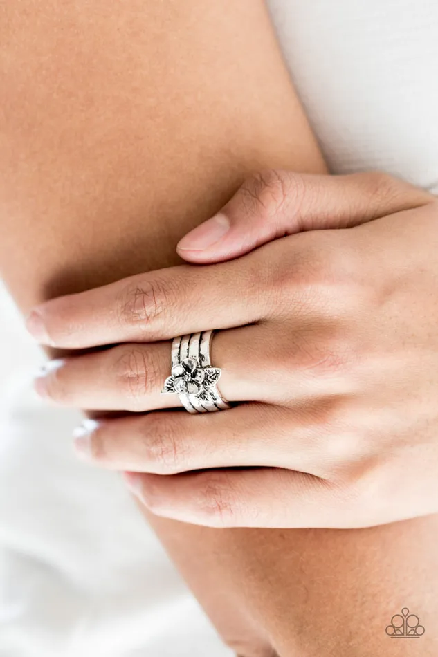 Paparazzi Accessories Rings Island Icon Silver Floral Ring Paparazzi